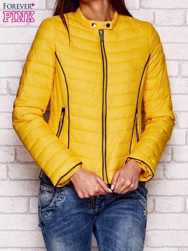 Wholesale Yellow transition jacket with dark trimming