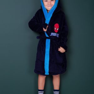 Wholesale Navy blue boy's bathrobe SPIDERMAN