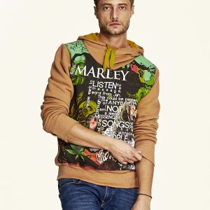 Wholesale Brown Reggae Print Men's Hoodie