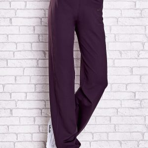 Wholesale Dark purple sweatpants with buttons PLUS SIZE