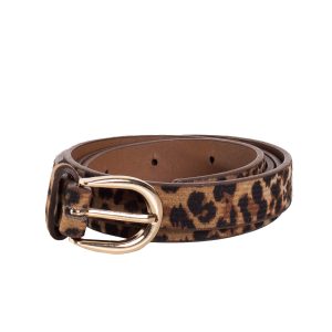 Wholesale Brown Slim Ladies Leopper Print Strap