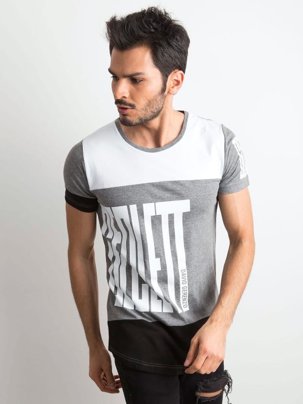 Wholesale White and grey men's t-shirt