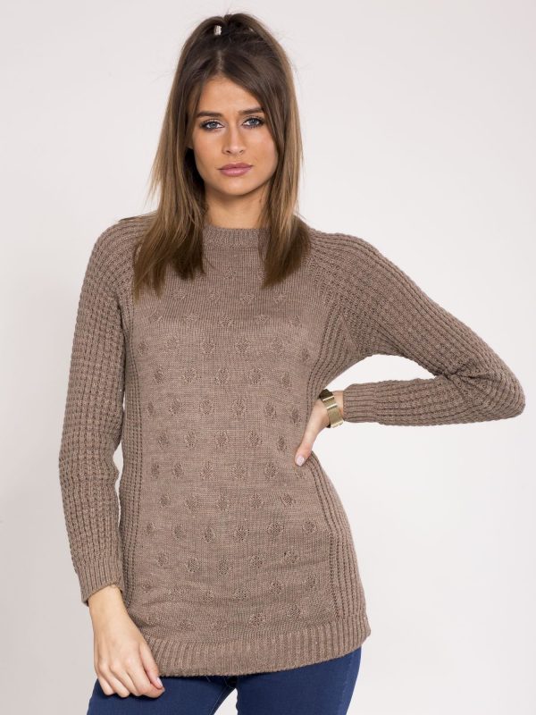 Wholesale Brown Patterned Sweater