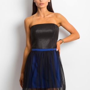 Wholesale Women's dress with tulle skirt navy blue