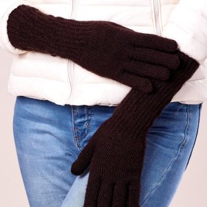 Wholesale Brown Draped Sleeve Long Gloves