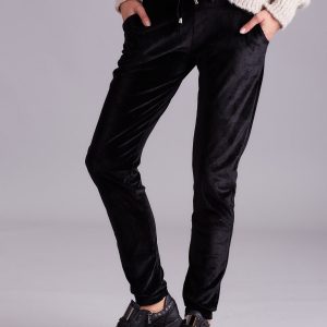 Wholesale Velvet sweatpants with black