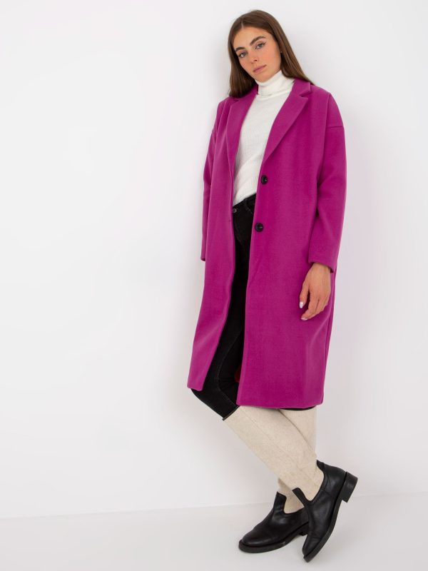 Wholesale Purple single-breasted oversized coat OCH BELLA