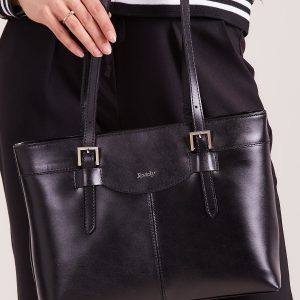 Wholesale Black elegant handbag behind leather