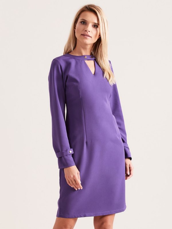 Wholesale Purple dress with cutout