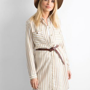 Wholesale Beige Striped Shirt Shirt