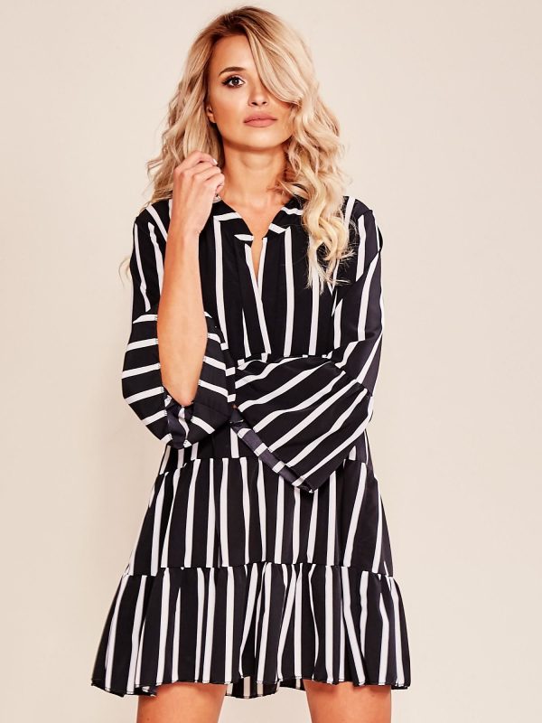 Wholesale Black striped oversize dress