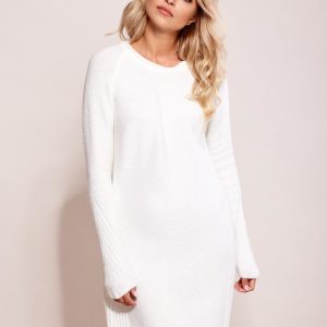 Wholesale Ecru long sweater with oversize cut