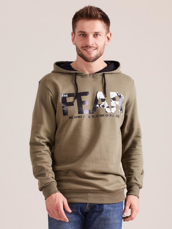 Wholesale Men's hoodie with khaki print