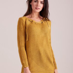 Wholesale Mustard sweater with lacing