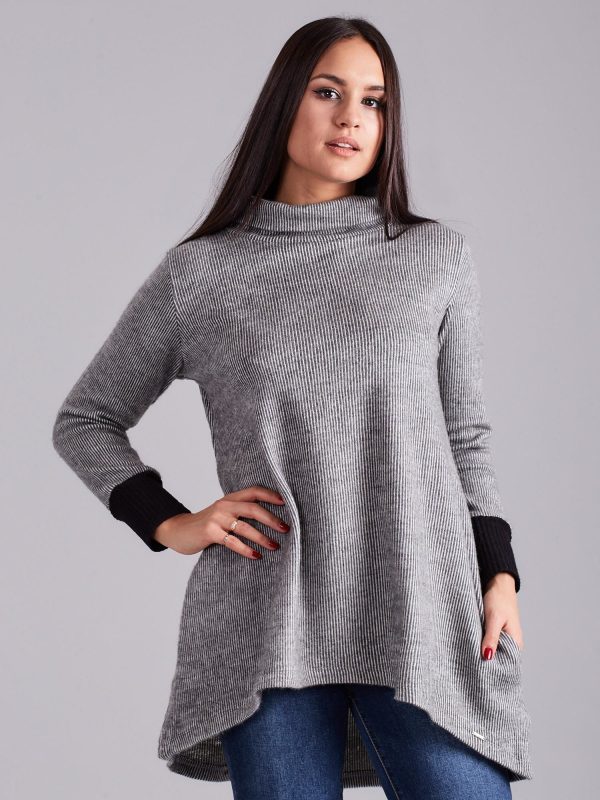 Wholesale Light Grey Loose Striped Tunic