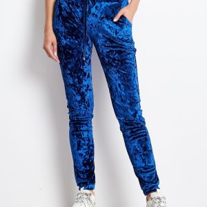 Wholesale Sweatpants blue with velor