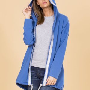 Wholesale Blue sweatshirt cover with hood