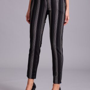 Wholesale Black trousers with beige stripes