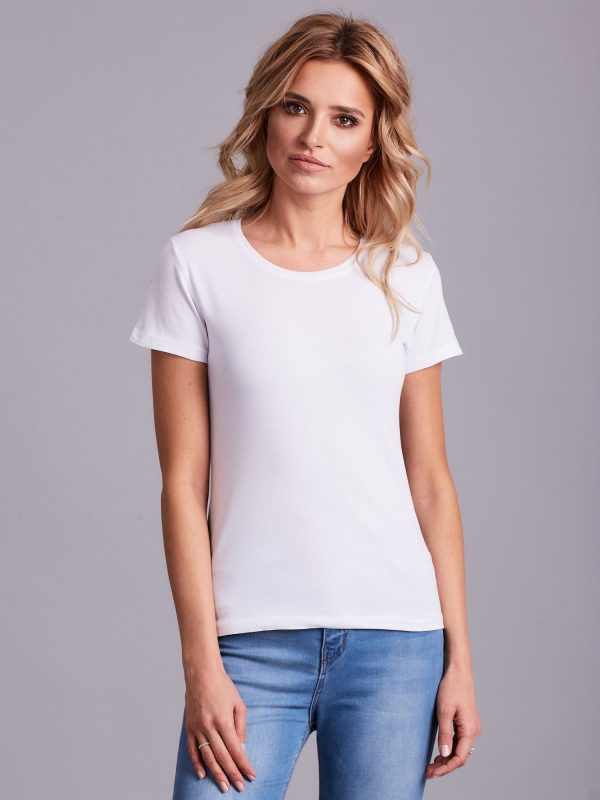 Wholesale White Women's Basic T-Shirt