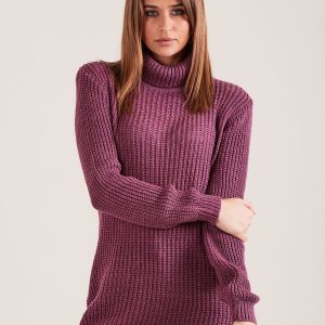 Wholesale Purple turtleneck sweater