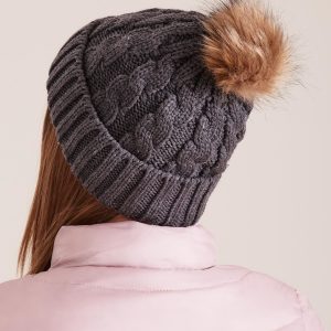 Wholesale Dark Grey Women's Hat with Tassel