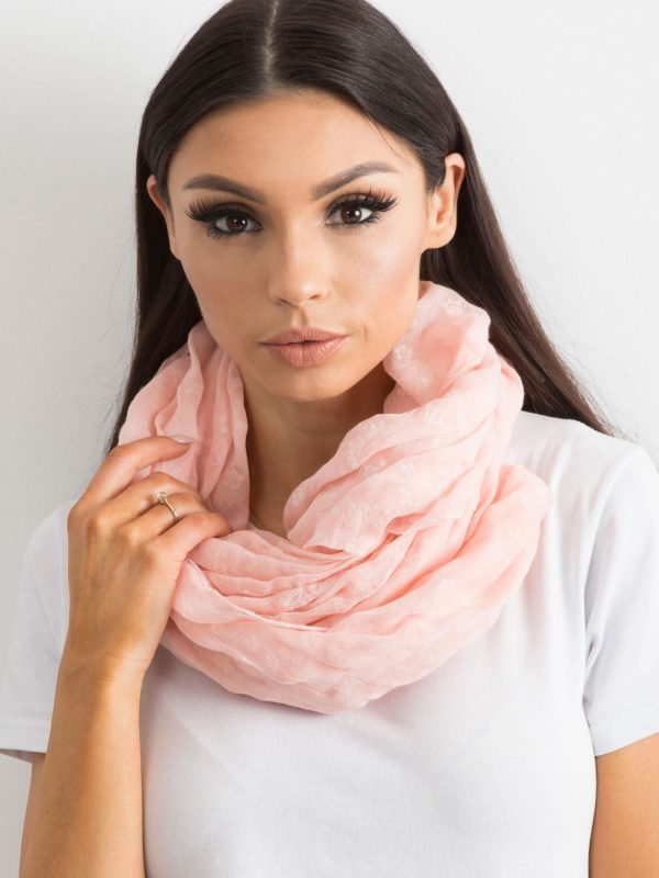 Wholesale Light pink scarf in fine pattern