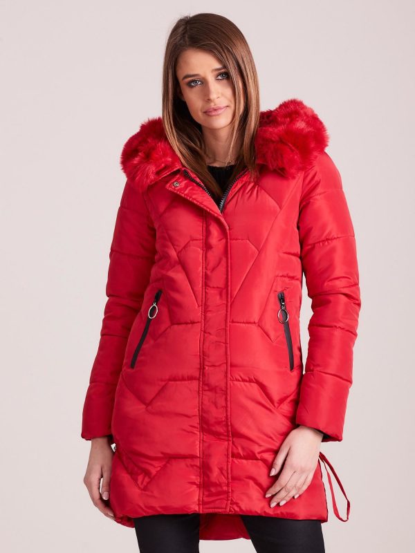 Wholesale Red quilted jacket for winter