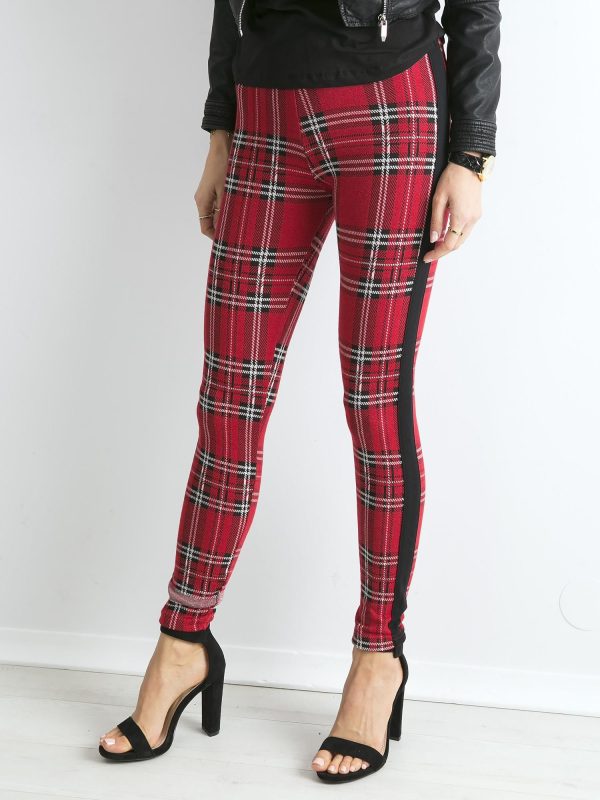 Wholesale Red plaid leggings