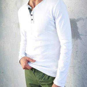 Wholesale Men's White Long Sleeve Blouse