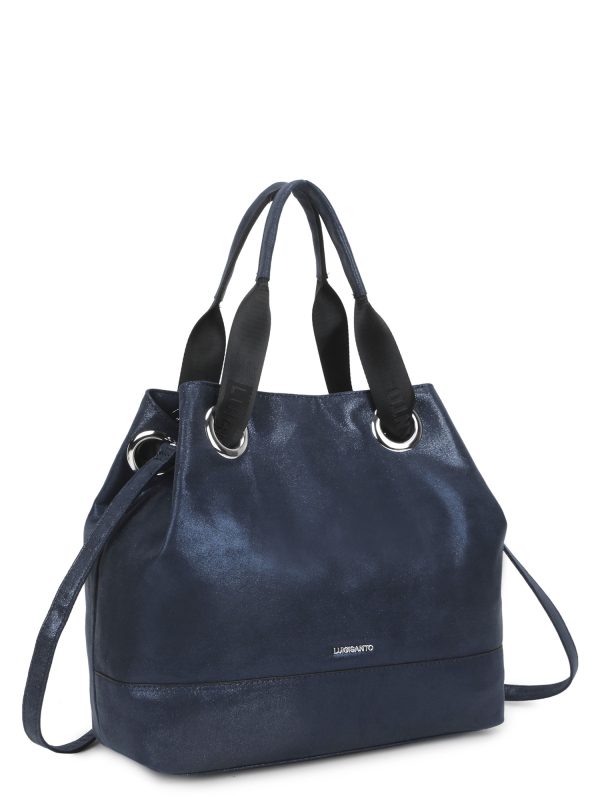 Wholesale Dark blue shoulder bag with LUIGISANTO handles