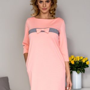 Wholesale Women's dress with bow pink