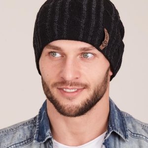 Wholesale Black Men's Winter Braid Hat