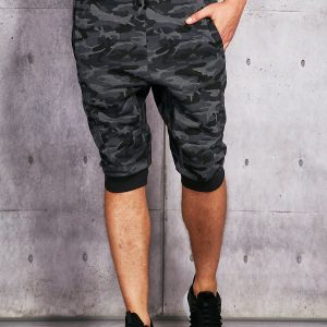 Wholesale Men's Camo Graphite Tracksuit Shorts