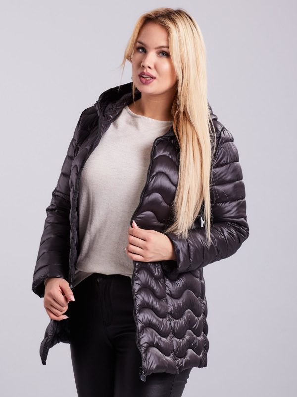 Wholesale Plus Size Black Quilted Jacket