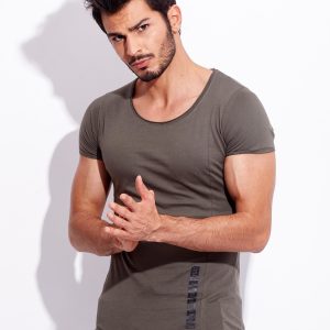 Wholesale Khaki t-shirt for men with print