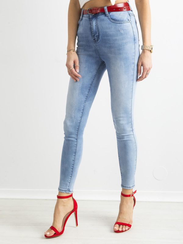 Wholesale Blue Clear High Waist Tube Jeans