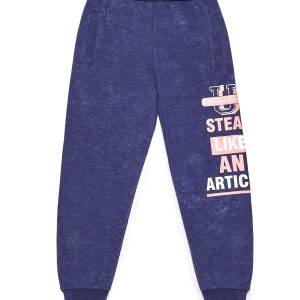 Wholesale Navy blue sweatpants for girl with text print