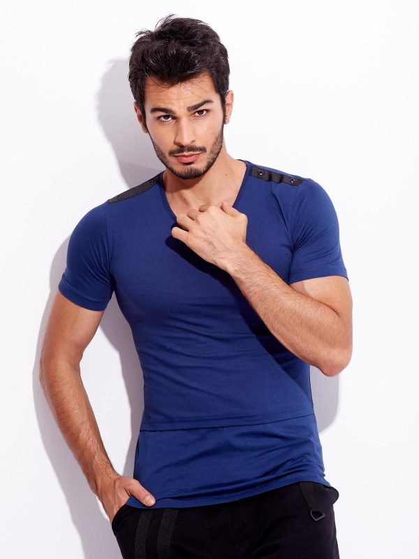 Wholesale Navy blue cotton t-shirt for men