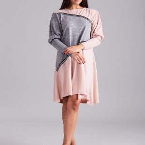 Wholesale Light Pink Loose Knitted Dress