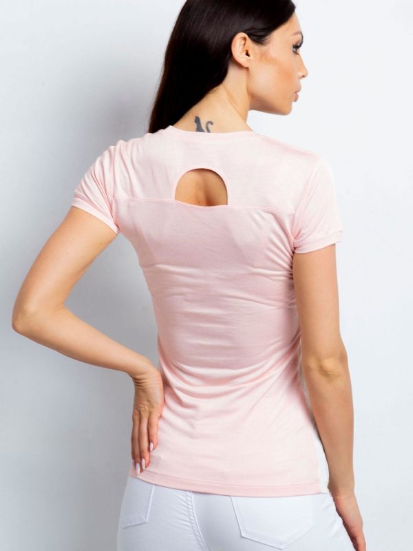 Wholesale T-shirt with pastel print light pink