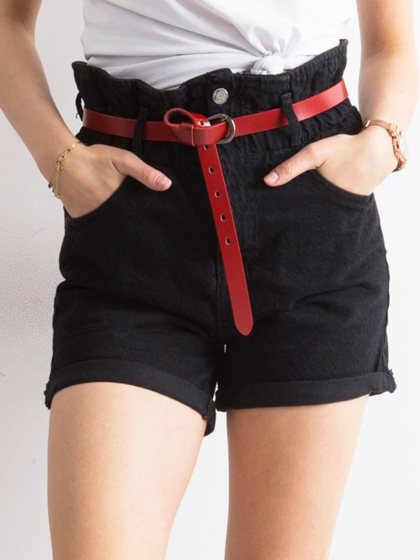 Wholesale Black Cotton High Waist Shorts