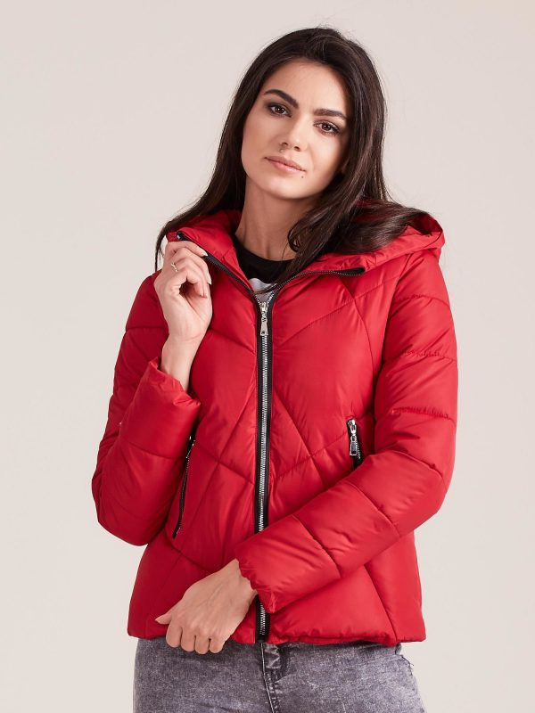 Wholesale Red short winter jacket