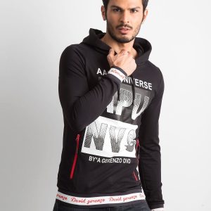 Wholesale Black hooded sweatshirt for men