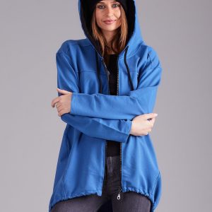 Wholesale Blue Cotton Hoodie