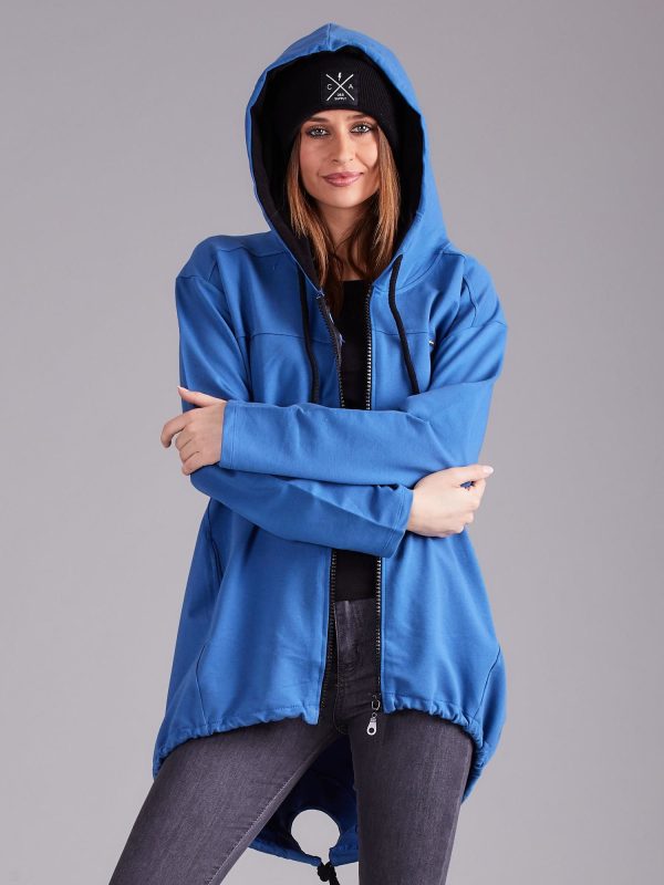 Wholesale Blue Cotton Hoodie