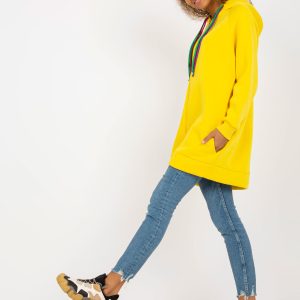 Wholesale Yellow long sweatshirt with pockets