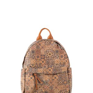 Wholesale Light Blue Roomy Cork Backpack with Patterns