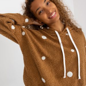 Wholesale Light Brown Fur Hoodie with Pockets