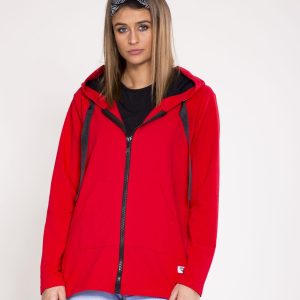 Wholesale Sweatshirt asymmetrical hoodie red