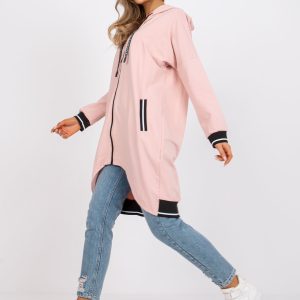 Wholesale Dirty Pink Cotton Hooded Sweatshirt